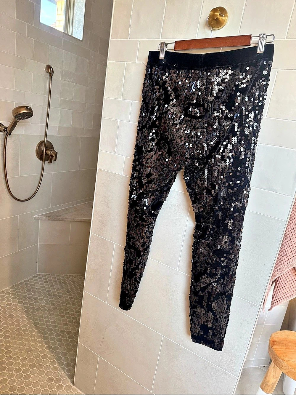 Express High Rise Sequin Legging Black Sequin Leggings Size Medium Like New